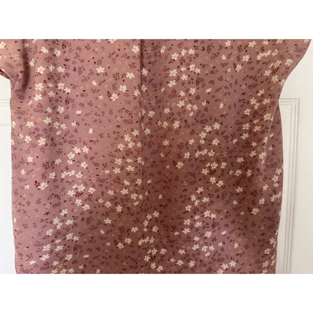 Pink Rose Short Sleeve Floral Pink /White Size L - Picture 8 of 12